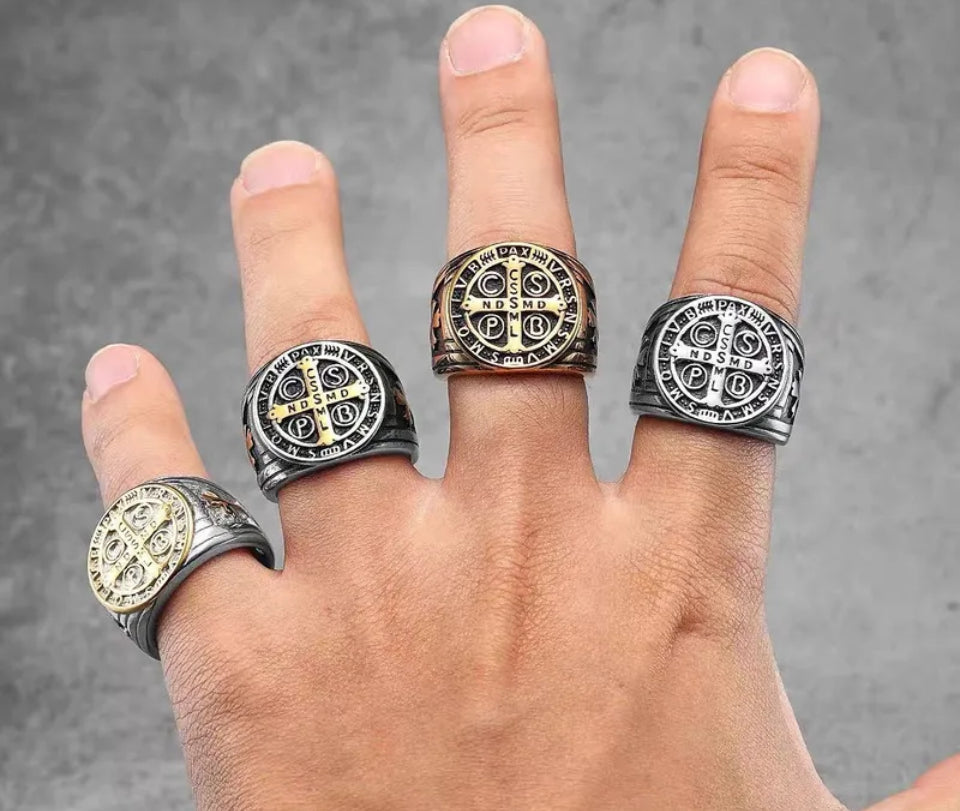 Saint Benedict distressed Ring