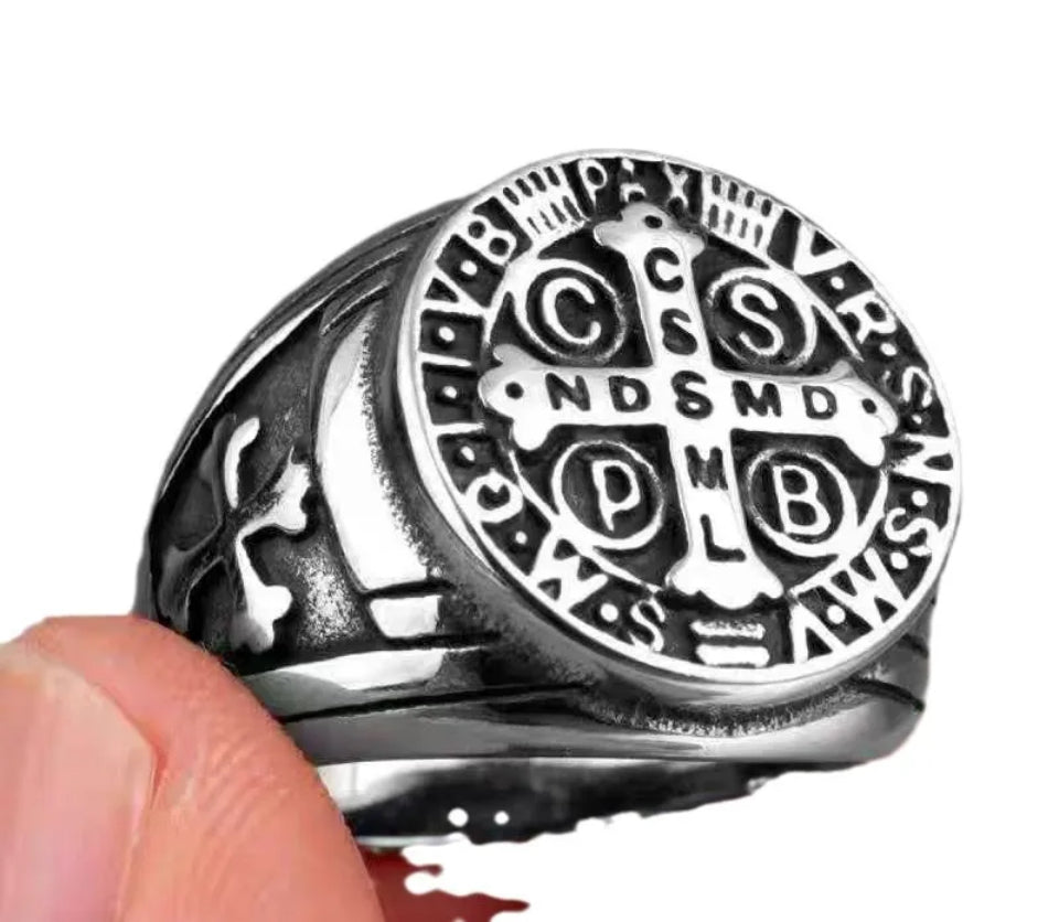 Saint Benedict distressed Ring