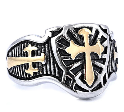 Golden Cross Signet Ring